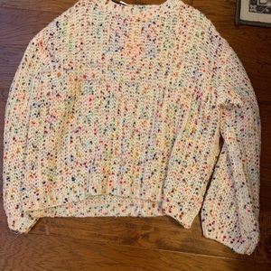 White confetti sweater
